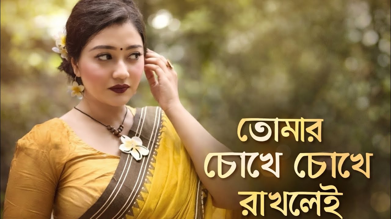 তোমার চোখে চোখ রাখলেই,সব কথা থেমে যায়। Tumar chokhe chokh rakhlei shob kotha theme jai