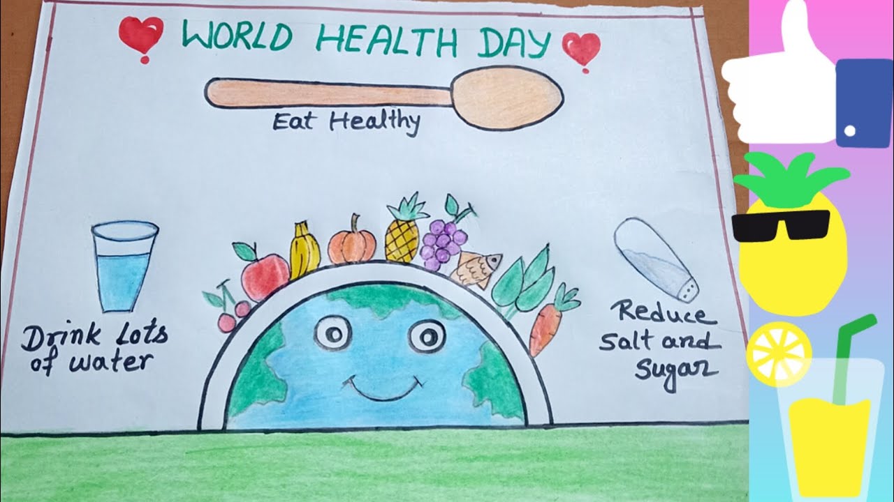 World Health Day Drawing/World Food Day Drawing/Health Day Poster