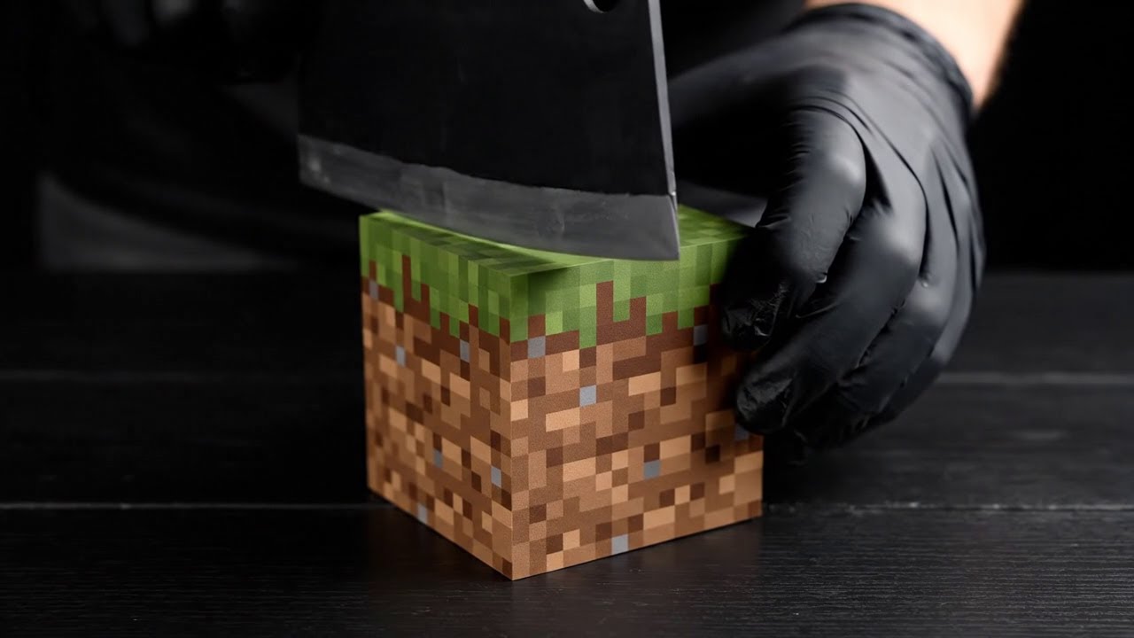 Voxel ASMR: Cutting Minecraft Blocks with Real Sound & Texture | 8K Ultra HD