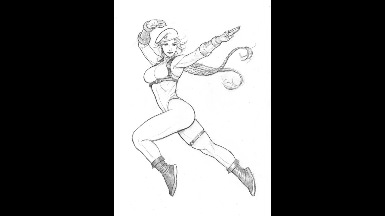 Демонстрация рисунка Фрэнка Чо — Кэмми из Street Fighter