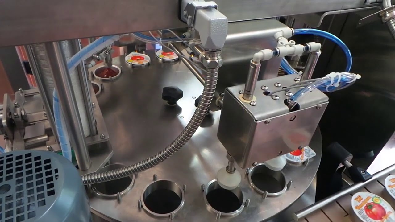 Machine rotative remplissage Barquette Sauce Tomate , confiture , miel