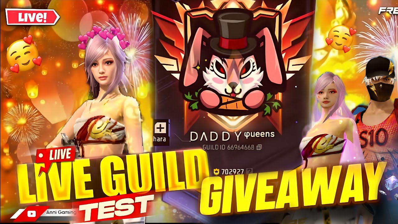 FREE FIRE LIVE CUSTOM ROOM GIVEAWAY | FF LIVE TEAM CODE GIVEAWAY | LIVE GUILD TEST 🔥| ANNIGAMING009