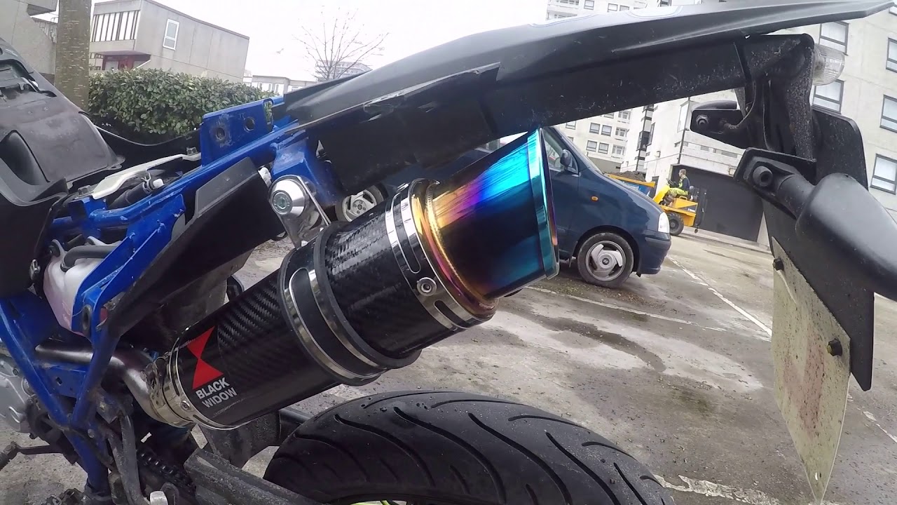 Yamaha WR125R Exhaust swap for a Black Widow stainless steel system