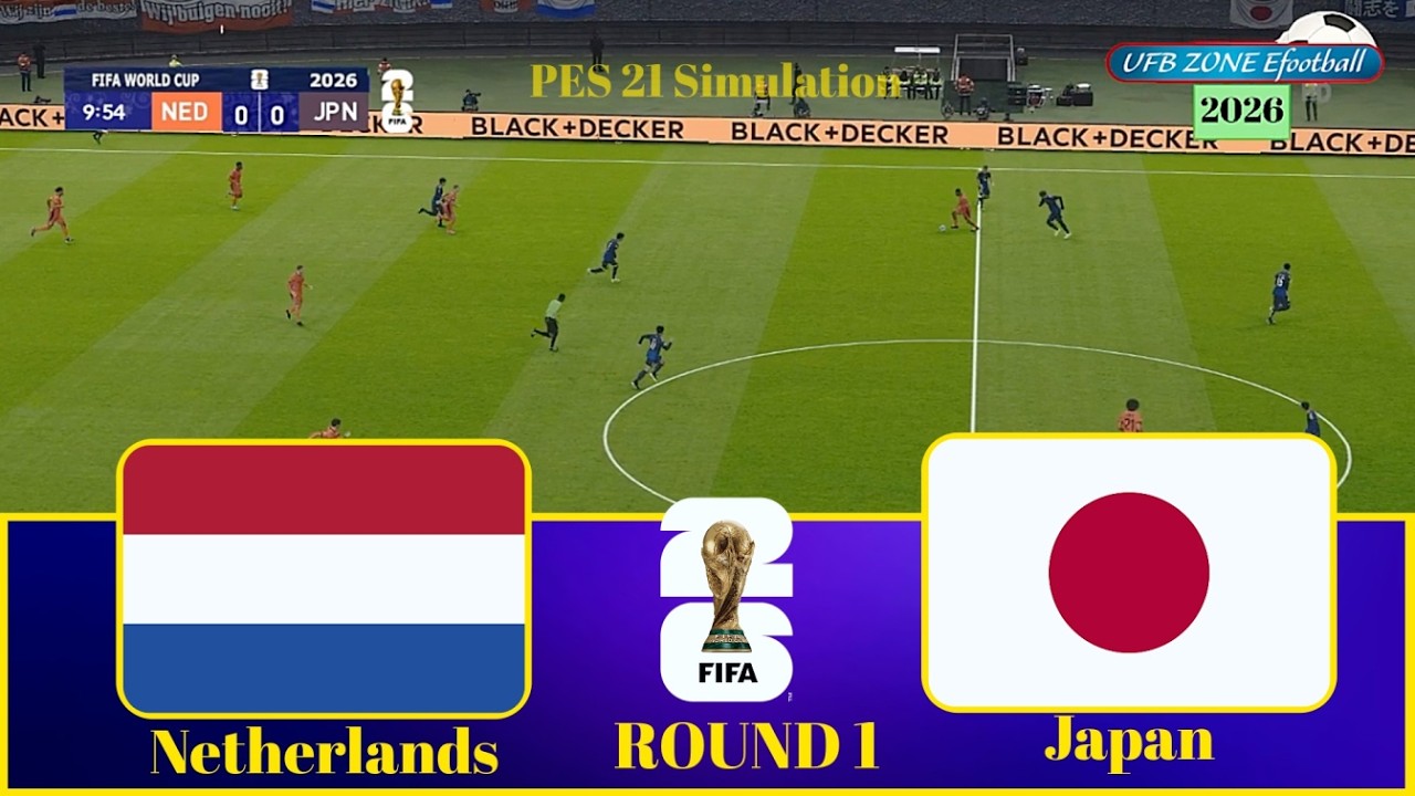 🔥 Netherlands Vs Japan | 2026 World Cup Round 1 | PES 21 INSANE Match Simulation