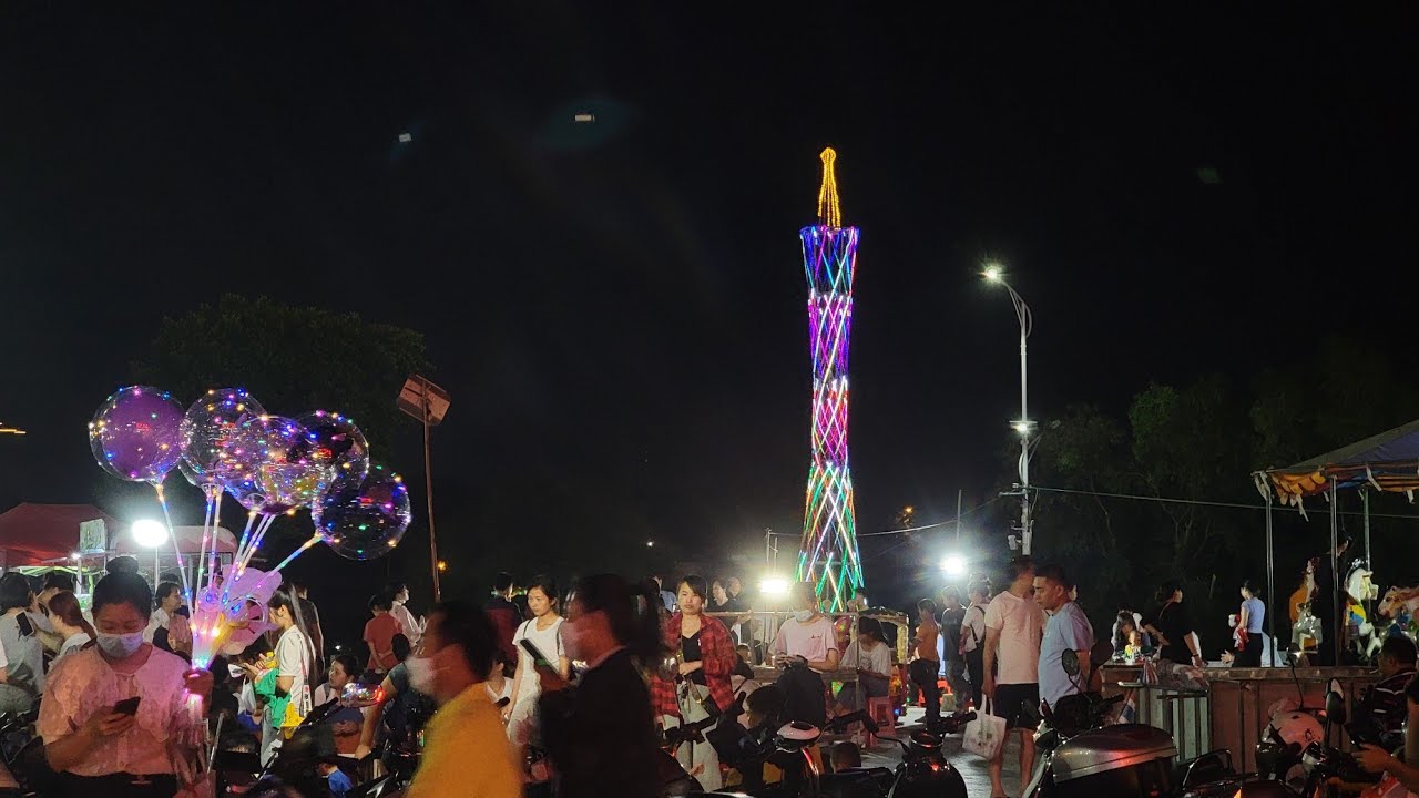 圭江明珠大橋及河堤夜市🚶🏻｜北流市｜廣西日常實拍 20220521