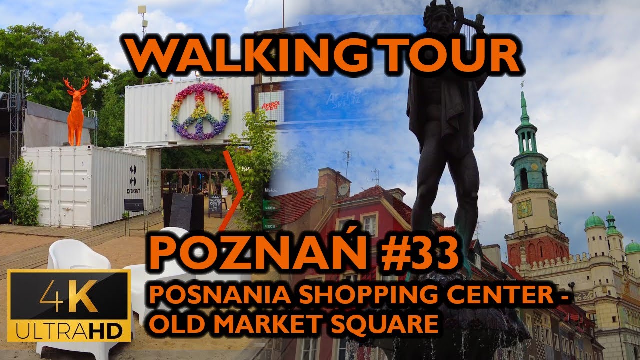 ⁴ᴷ⁶⁰ 🇵🇱 Poznan/Poland Walking Tour - #33 - Posnania - Old Market Square (July 2021) [4K]