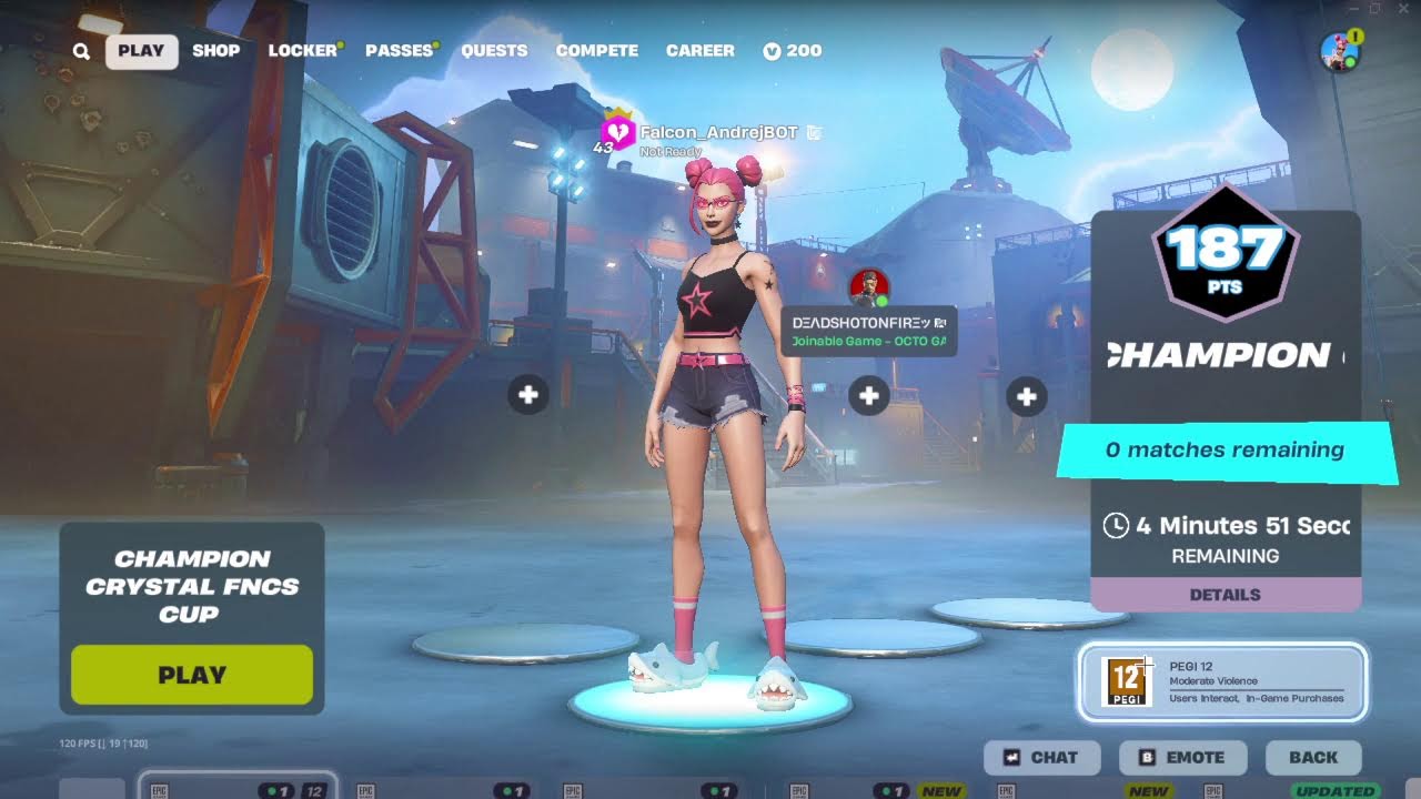 playing CHAMPION CRYSTAL FNCS CUP