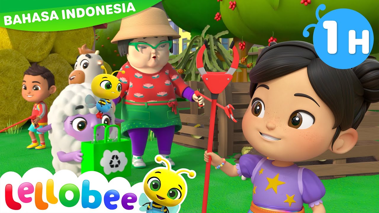 Belajar Daun Ulang♻️ | Lellobee City Farm Indonesia | Kartun dan Lagu Anak Indonesia