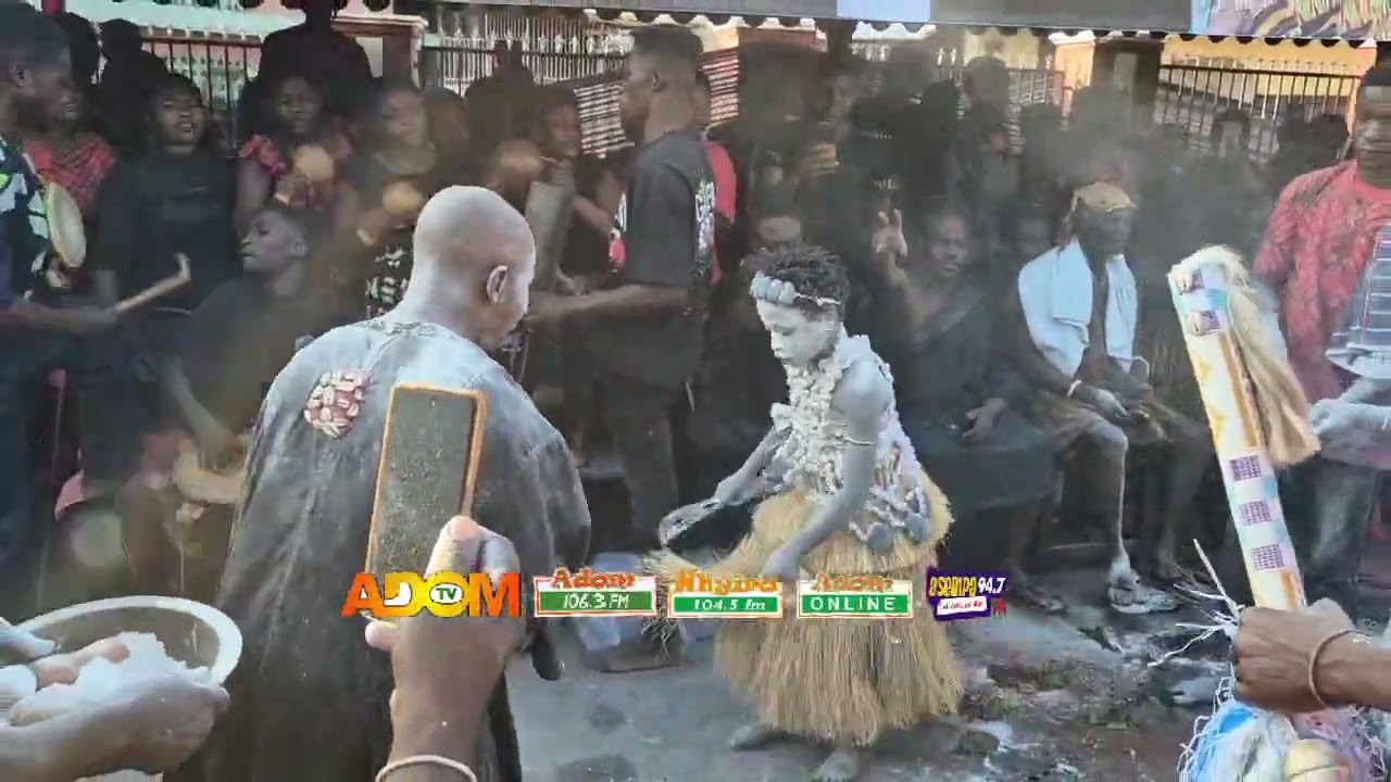 A traditional display by a fetish priest marks a powerful moment of spiritual homage....