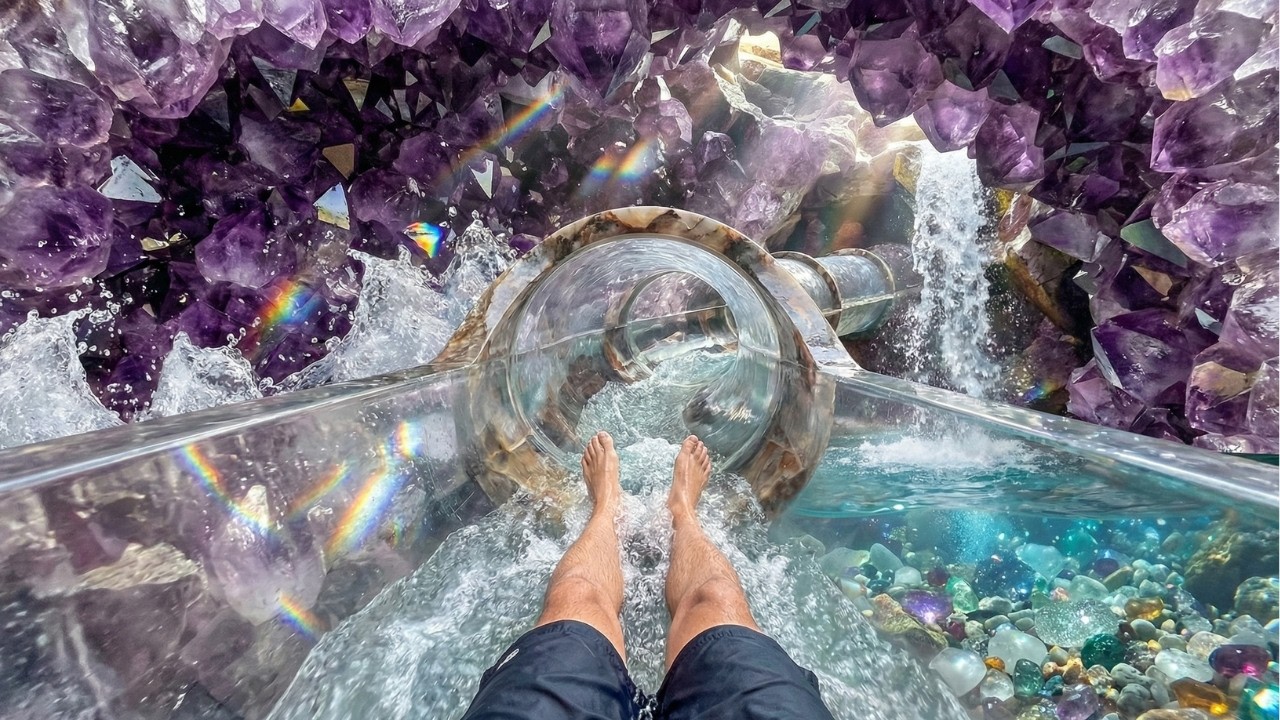Oddly Satisfying Visual ASMR: POV Water Slide Through Texture Worlds (No Talking)