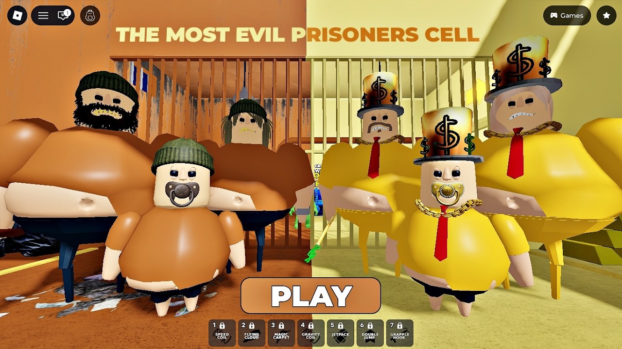 Poor Family Vs Rich Family Prison Run Obby - Gameplay walkthrough