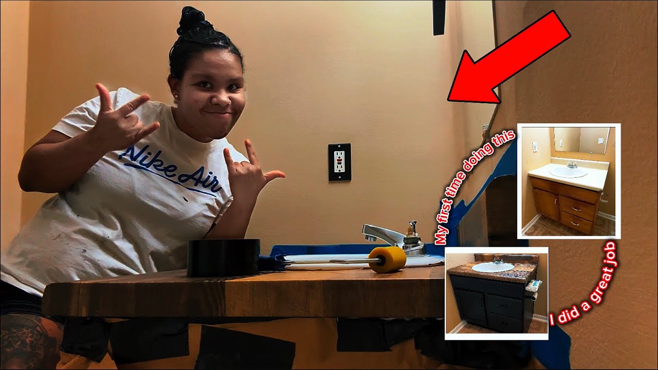 DIY PROJECT ON MY BATHROOM COUNTER TOP 🔨🧰🔩✨