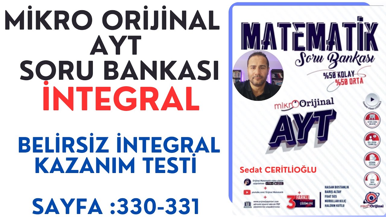 İNTEGRAL | MİKRO AYT SORU BANKASI SYF: 330-331 | #orijinalmatematik  #mikroorijinal # yks2025