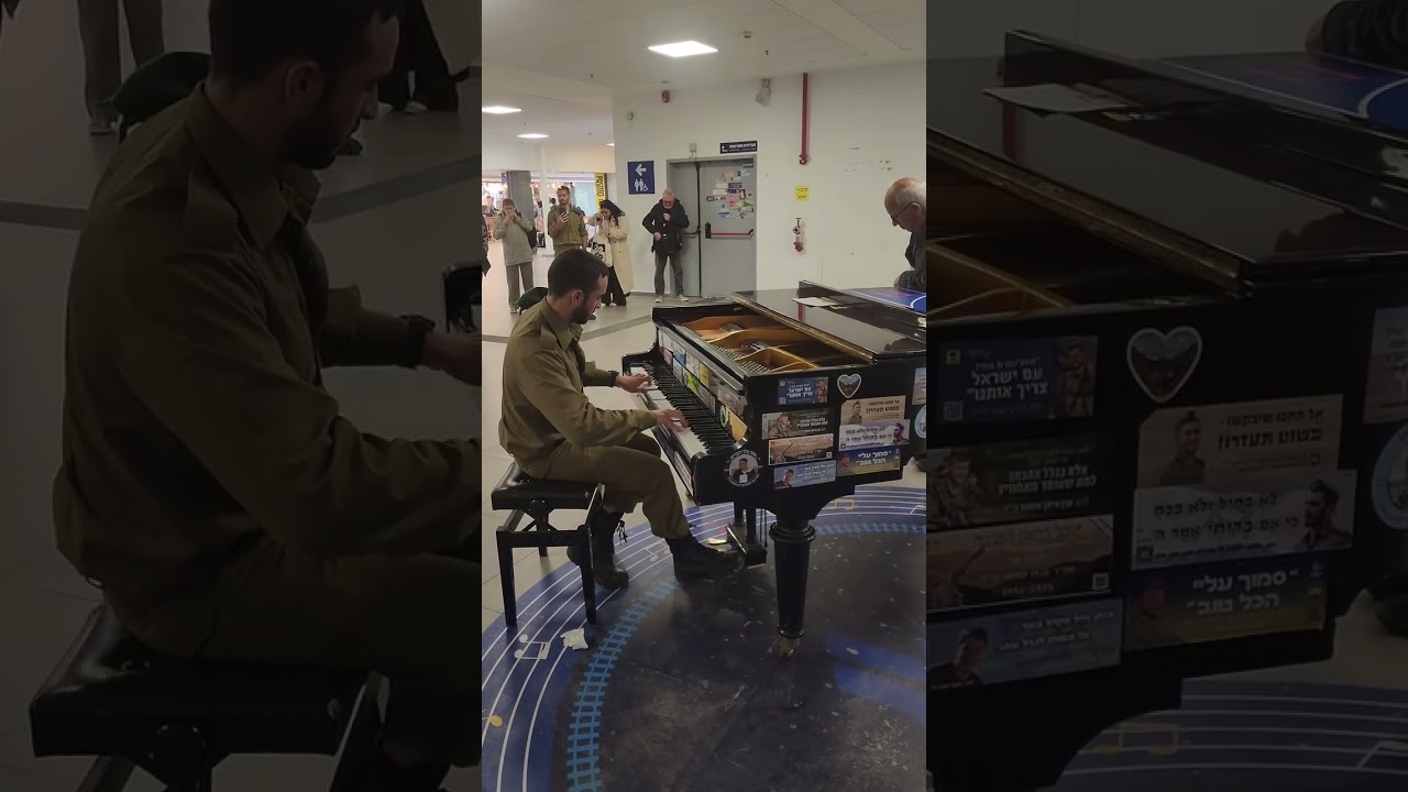 Emotional Piano Performance by an IDF Soldier at a Train Station in Israel 🇮🇱🎹 #israel #idf