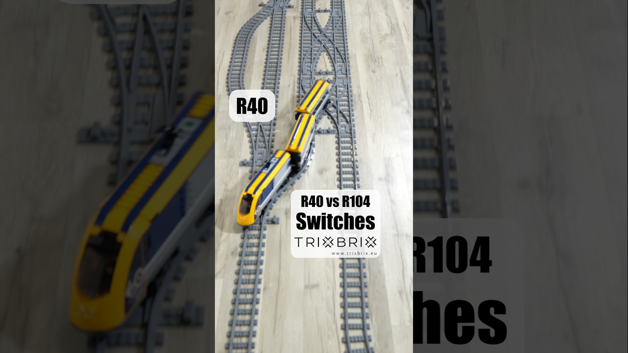 TrixBrix Switches | R104 Curves vs Standard LEGO R40 | 100% Compatible with LEGO Train | TrixBrix.eu