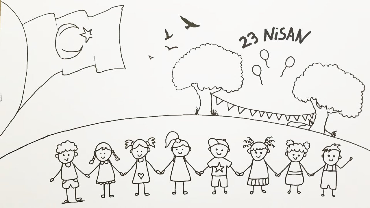 23 nisan resmi nasıl çizilir / Kolay Resmi