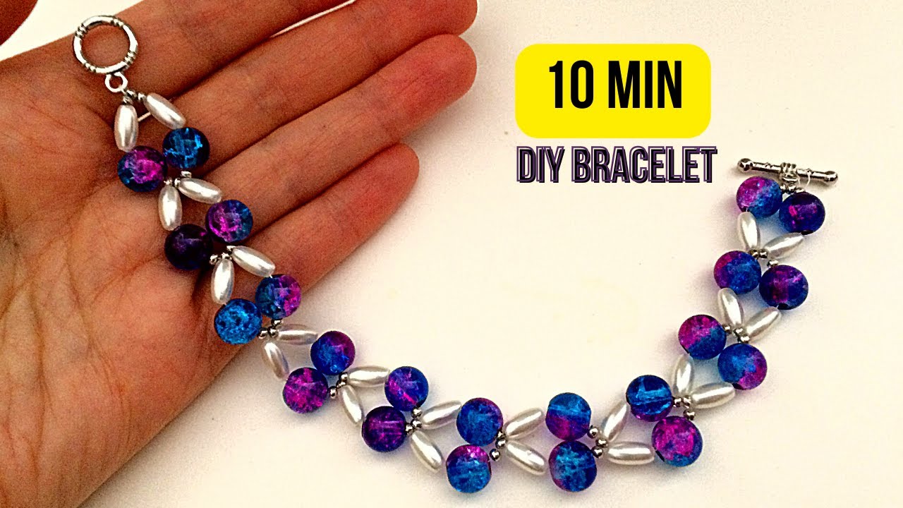 Beaded bracelet. 10 MIN DIY bracelet. Beading tutorial