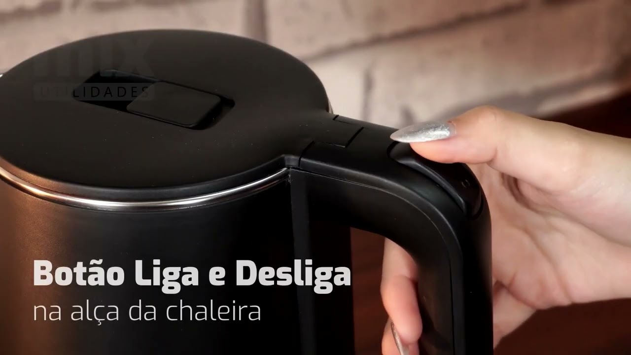 Chaleira Elétrica Agratto em Inox de 1,8 litros