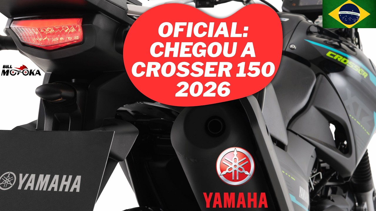 Oficial: YAMAHA apresenta CROSSER 150 2026, preço, cores e detalhes agora.