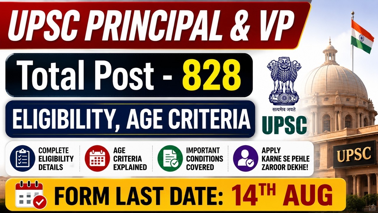 UPSC Principal & Vice Principal 2026 Notification | Eligibility, Age, Exp, Syllabus, Exam Pattern