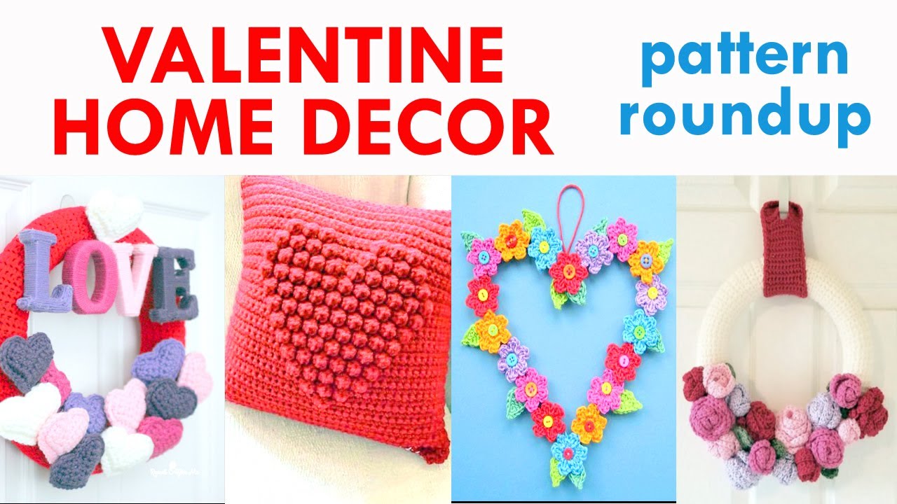 Valentine Home Decor Crochet Pattern Roundup! VALENTINE CROCHET PATTERNS!