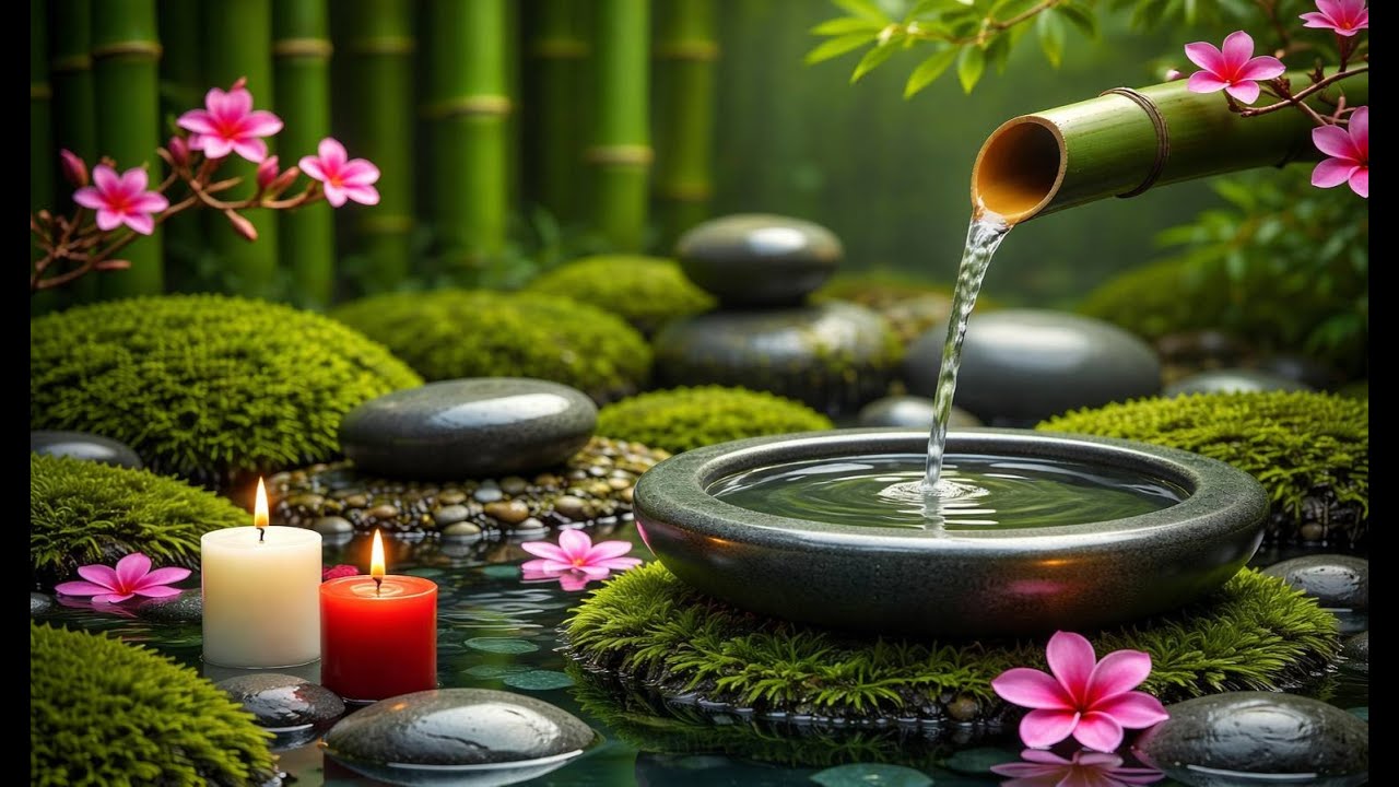 Relaxing Music for Stress, Anxiety & Depression | Bamboo Water & Healing Piano