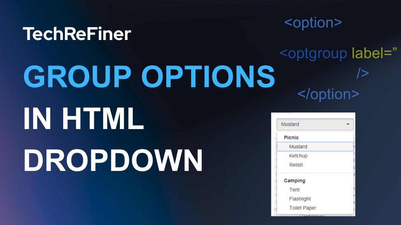 Group Options in HTML Dropdown Using option group | Easy Select Tag Trick