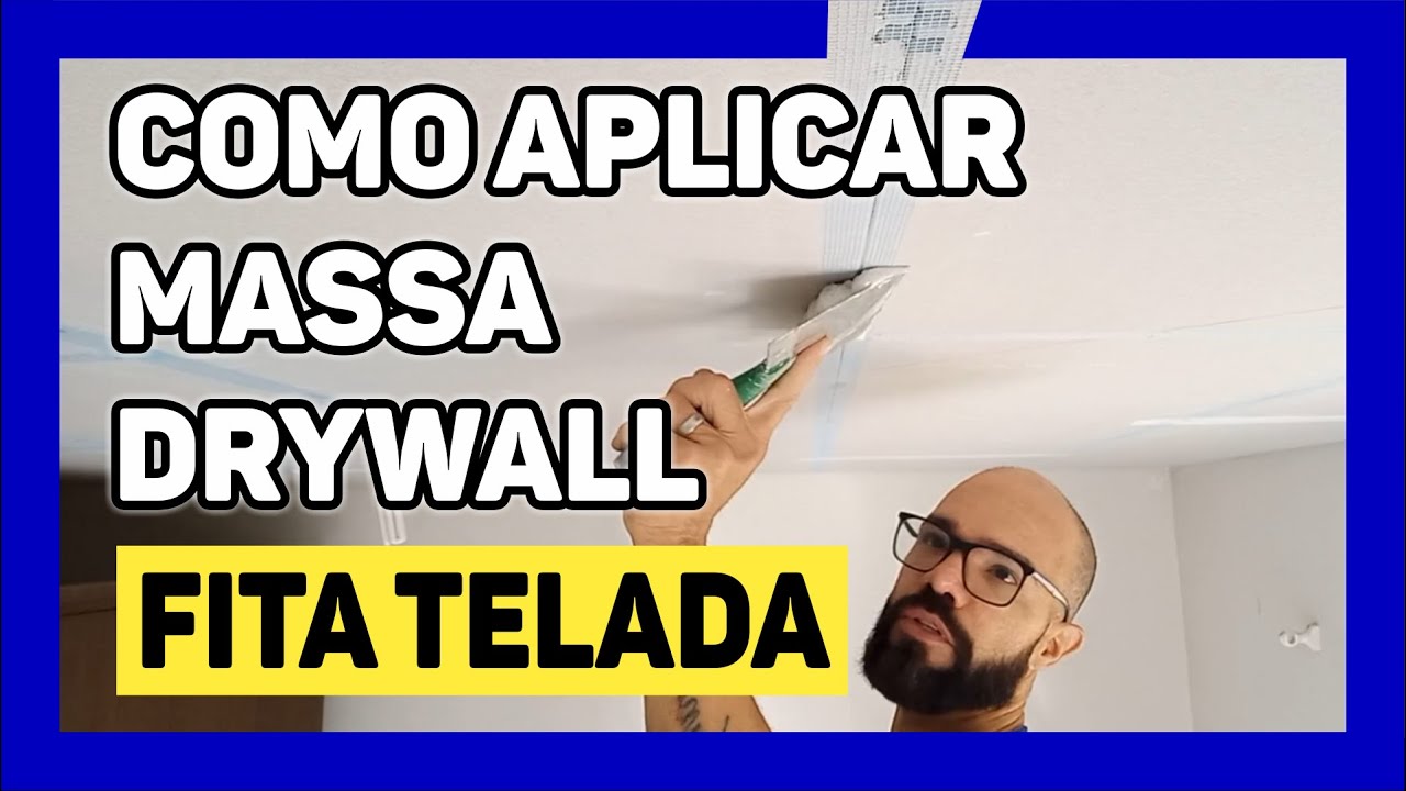 🔵COMO aplicar MASSA DRYWALL na FITA TELADA AZUL em PLACAS de GESSO ACARTONADO PLADUR
