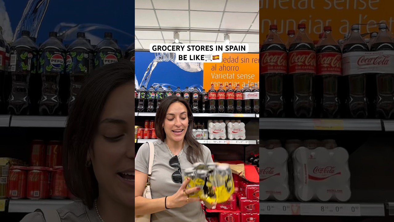 Grocery stores in Spain be like!! #spain #groceryshopping #groceryhaul #shorts