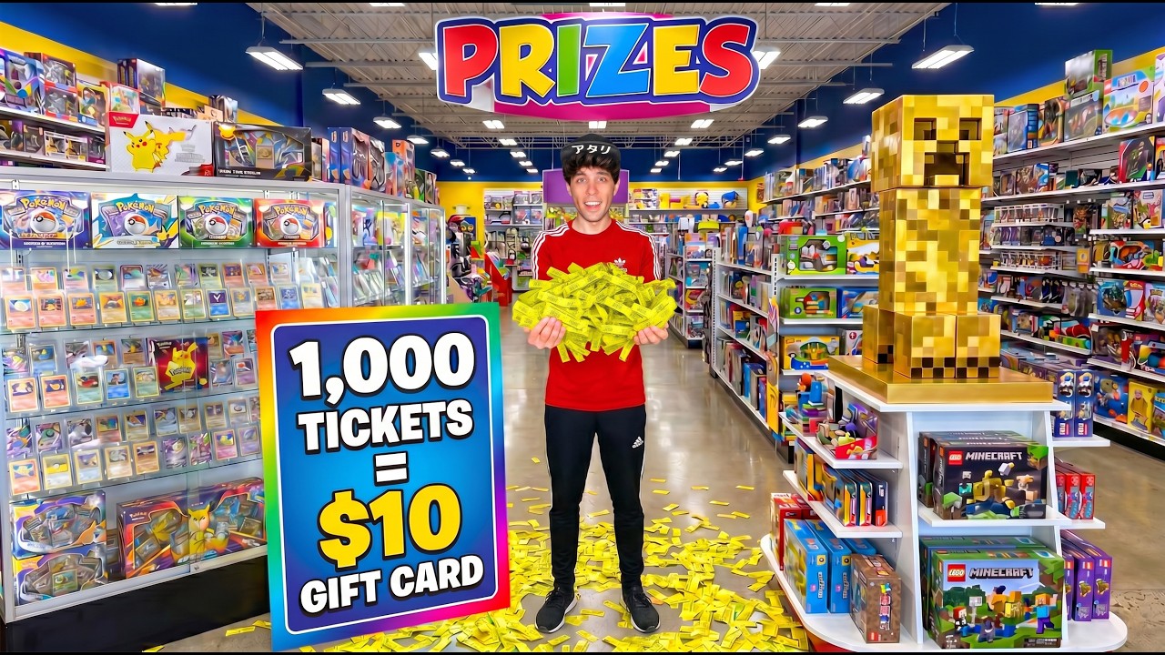 I Found An Arcade With The LARGEST Prize Store And Won...