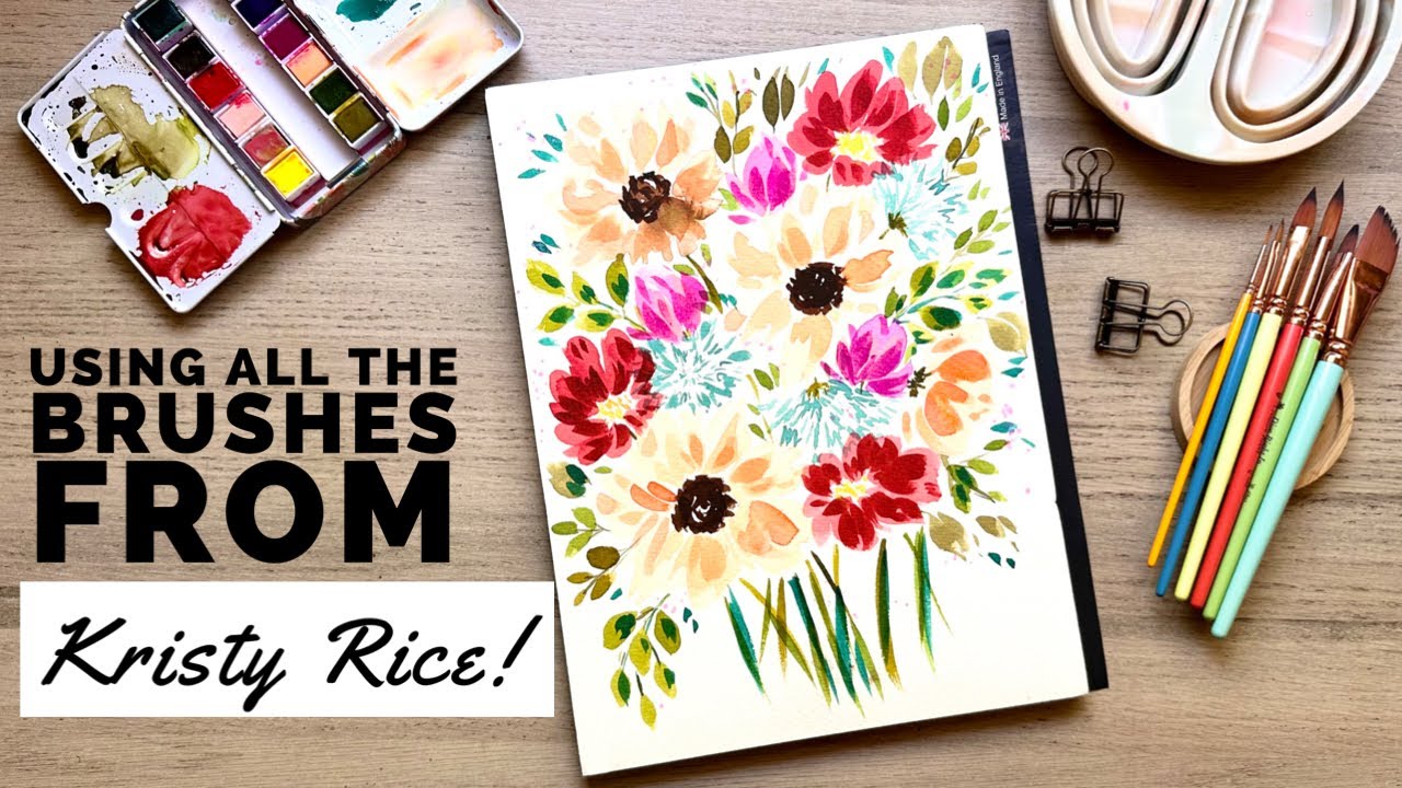 Kristy Rice’s brushes: Paint an easy watercolor bouquet using all the brushes + Forgiveness chat