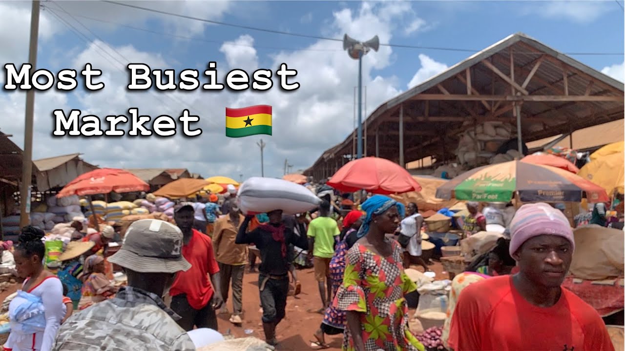 The BIGGEST and BUSIEST MARKET in South Ghana|| Techiman market days||vlog