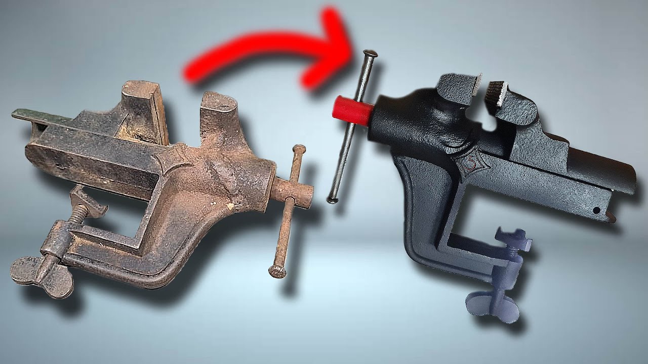 Renovation of old rusty German Table vice
