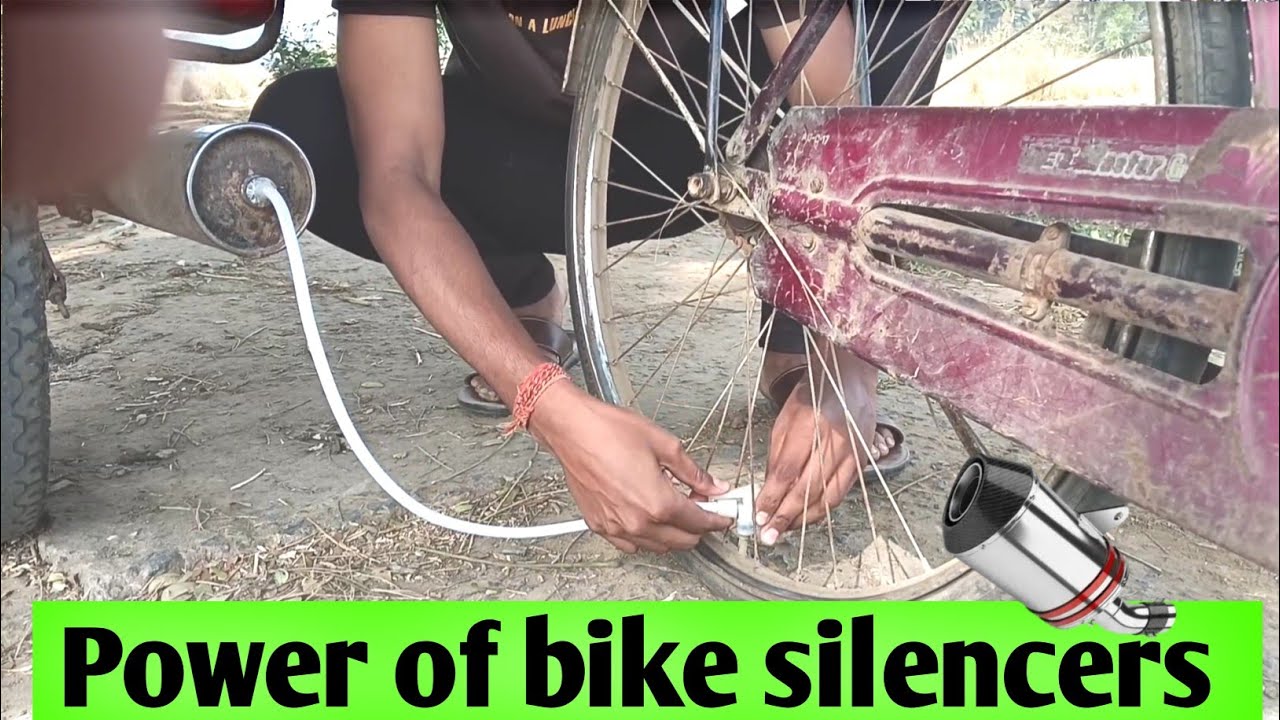 Bike silencer ki help se cycle ki pump dana