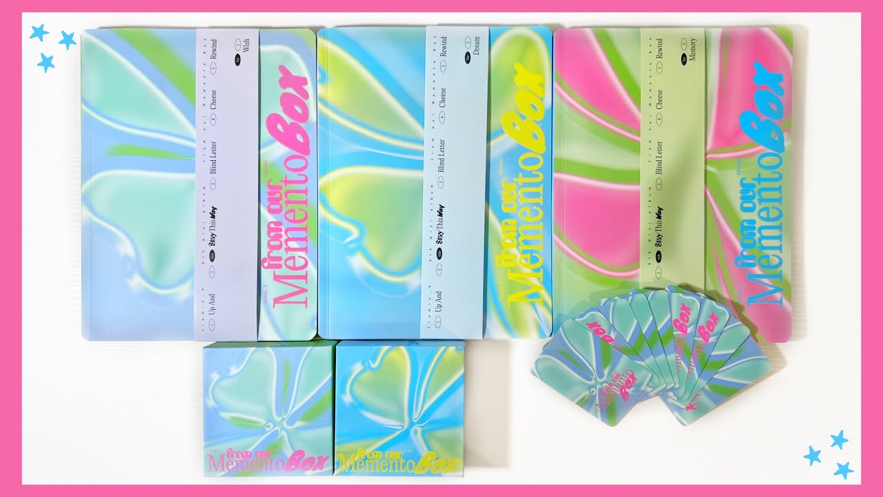 unboxing fromis_9 5th mini album “from our Memento Box” ✿ wish, dream, memory and kihno versions!