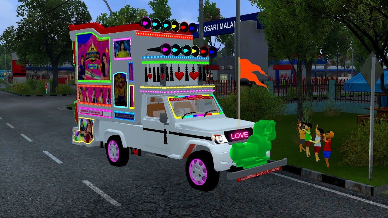राजस्थानी डीजे फागण में धुम मचाईं ! Dj pickup game bus Simulator Indonesia ! Mobile Game! Make Villa