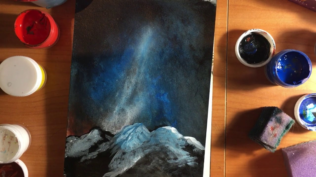 Космос акрилом acrylic drawing spaceart