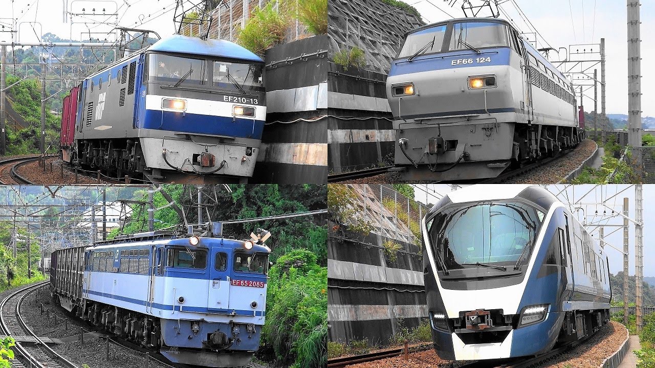 2020,8,23 貨物列車いろいろいっぱい13本 とどけげんき‼ 汽笛と手ふり優しさいっぱい‼ 真夏の根府川を力走する貨物列車と電車たち 車掌さんにもお手ふりと汽笛も頂けました^^
