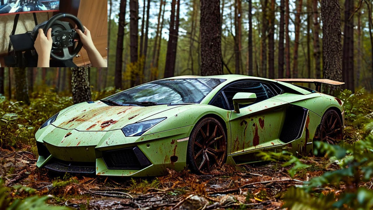 Rebuilding Lamborghini Aventador Forza Horizon 5 Thrustmaster t300 Stering Wheel Gameplay