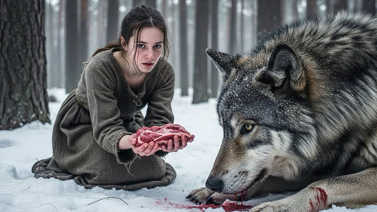 She Gave Her Last Meal to a Dying Wolf — That Night, the Forest Answered