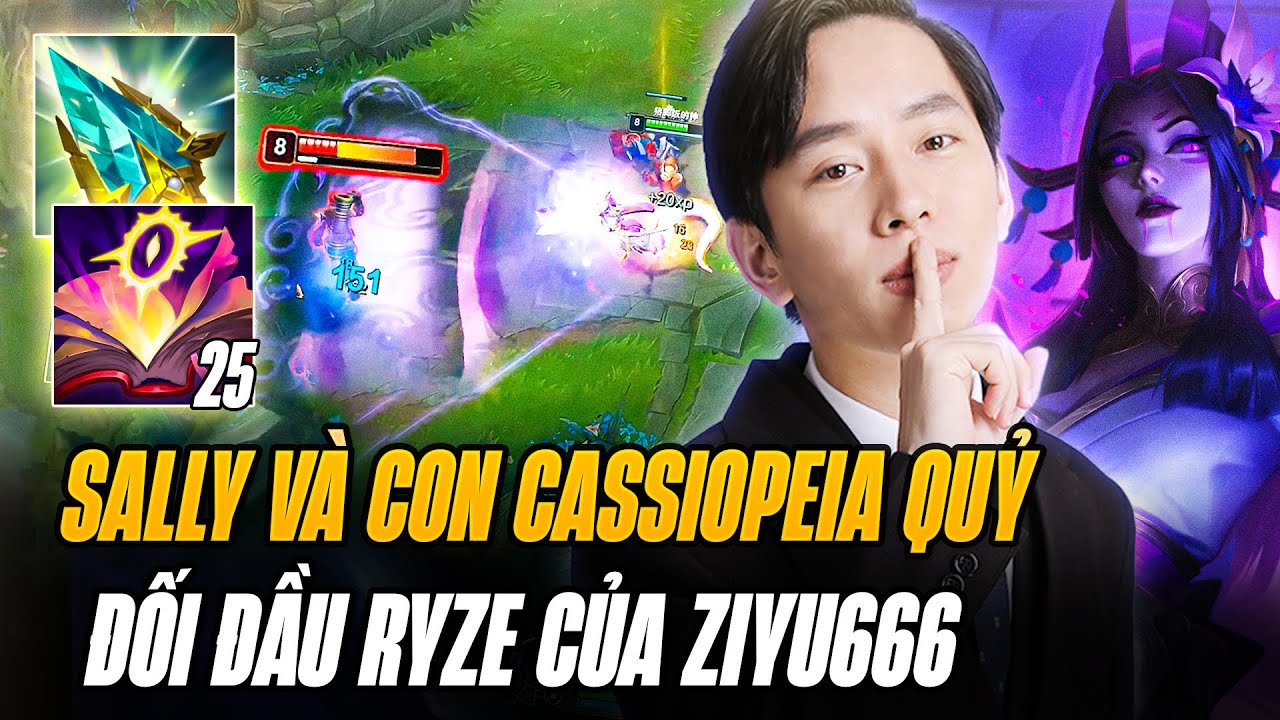 Sally Làm Nhẹ 25 Sách Mejai Farm Mạng Cực Cháy Với Cassiopeia Ác Quỷ Khi Đối Đầu Ryze Của Ziyu666