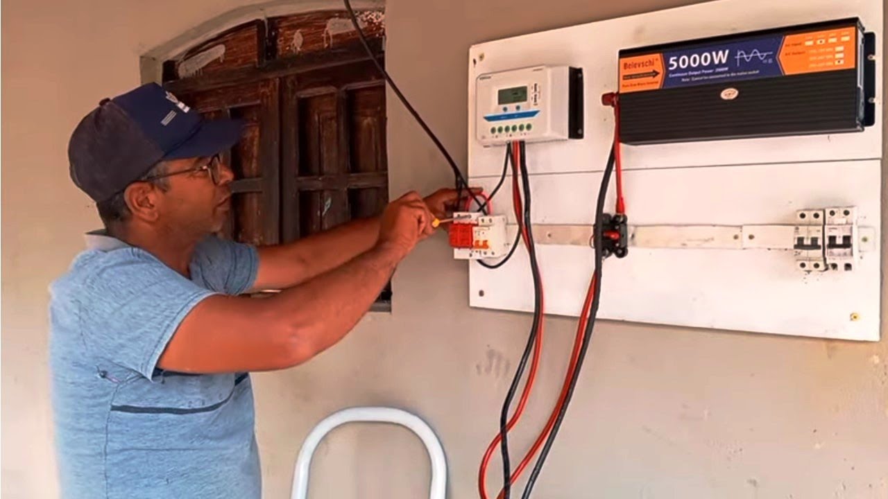 Sistema de Energia Solar Off Grid em 24V de Montagem Fácil, Com Seguidor Solar Caseiro Do Amigo Nego