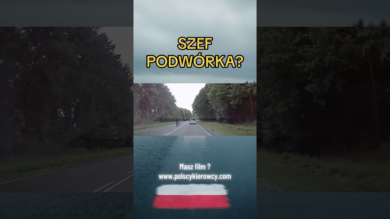 Idzie środkiem drogi &ndash; realne zagrożenie dla niego i kierowc&oacute;w ⚠️ #niebezpiecznie #bezpieczeństwo