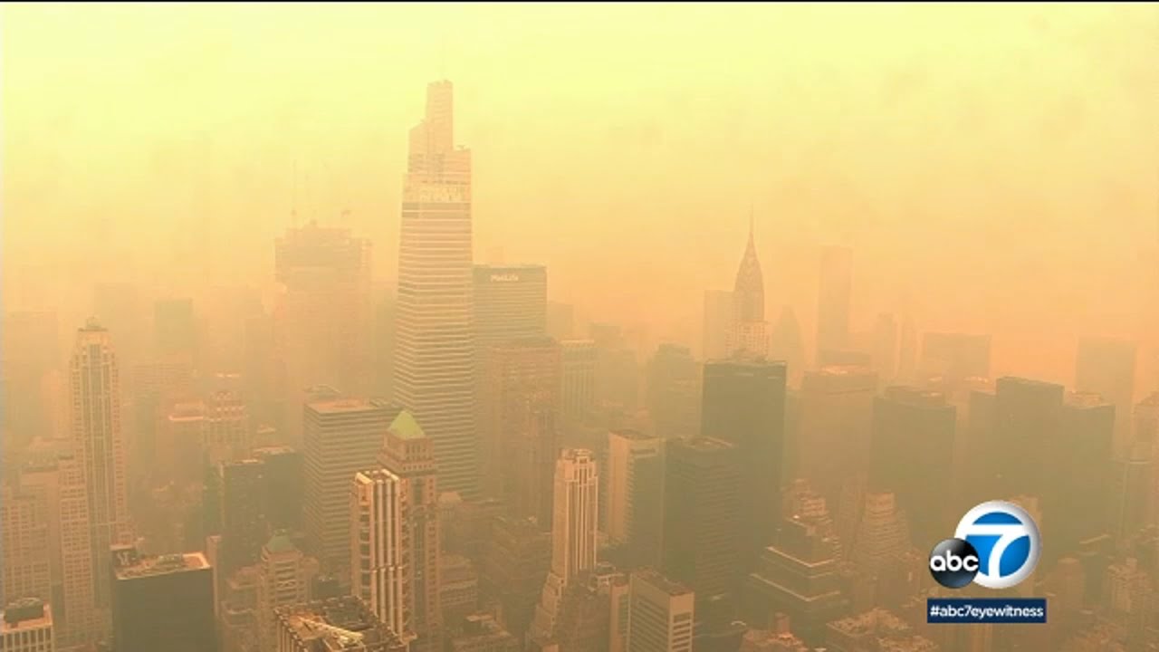 NYC&rsquo;s skyline barely visible as Canada wildfire smoke covers Northeast