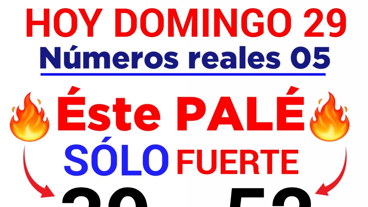 Los PAL&Eacute; y S&Uacute;PER para hoy DOMINGO que VAN a SALIR hoy 29 de MARZO/PAL&Eacute; y S&Uacute;PER que SALEN los DOMINGO