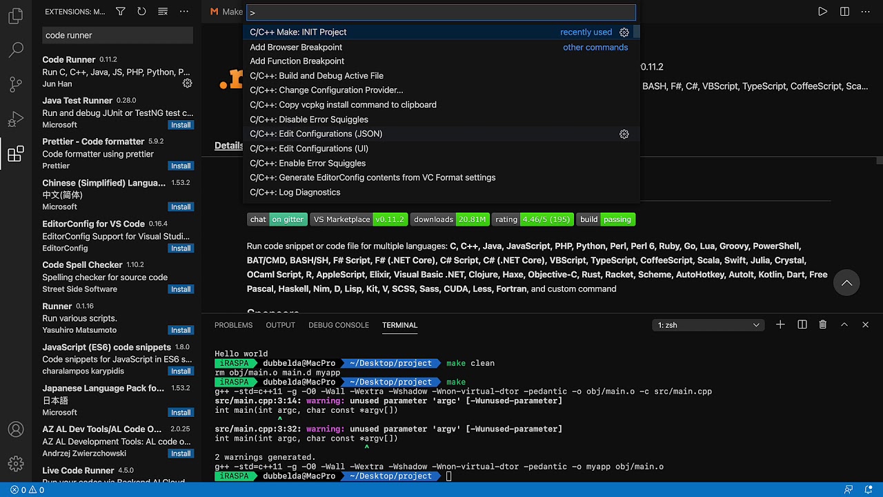 VS Code on MacOS for C, C++, and Fortran Part I