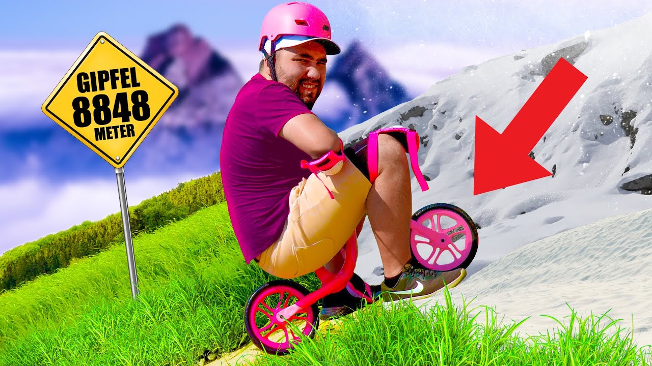 Mit Kinderrad Auf Den Höchsten Berg Eines Landes