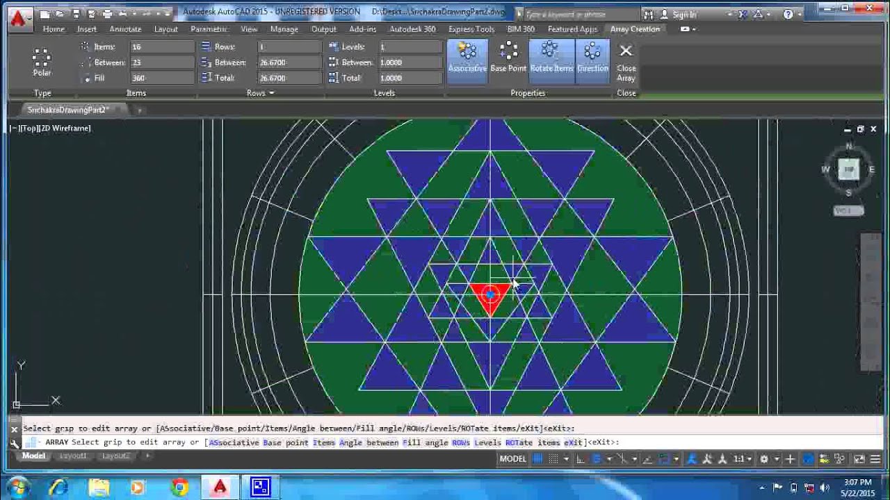 How to Draw Srichakram in Telugu Part 2