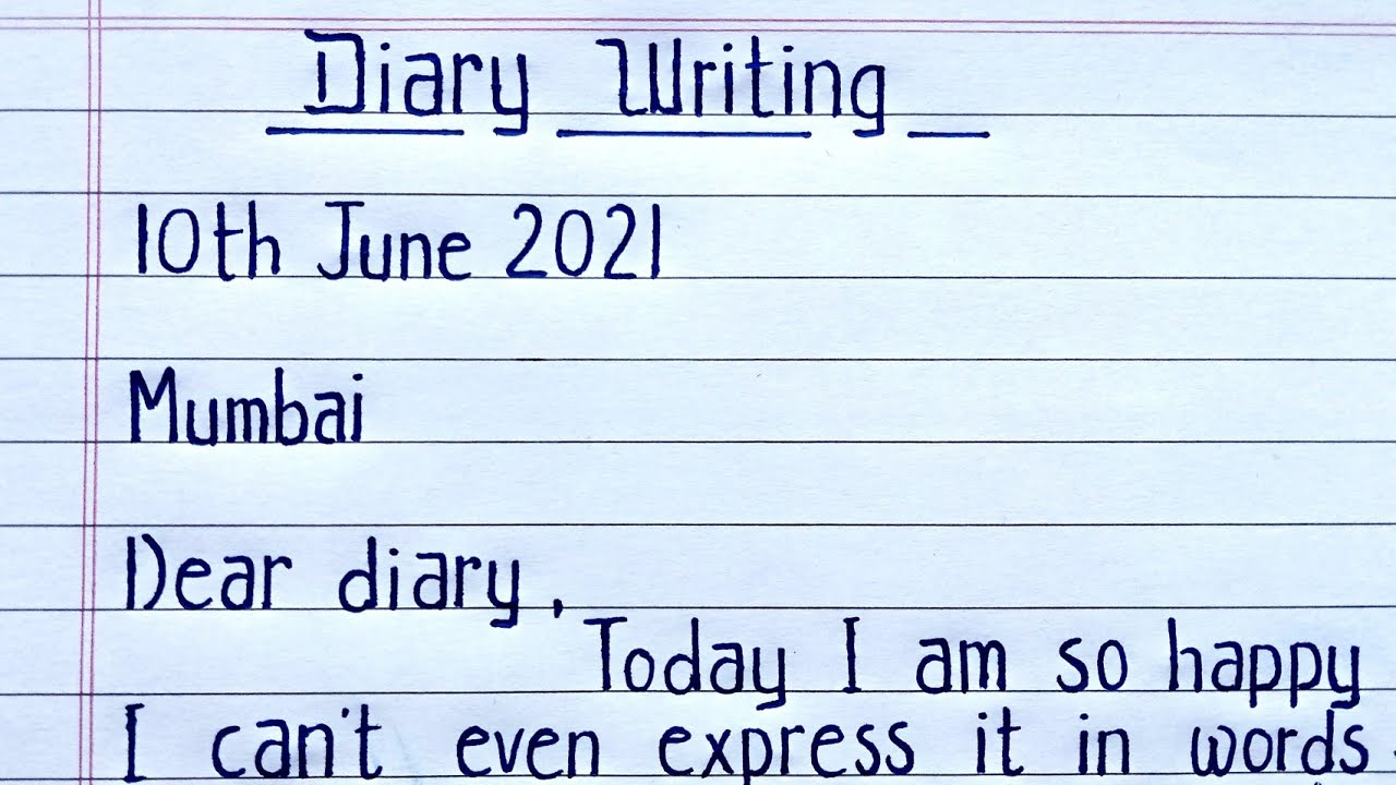 Diary writing in English