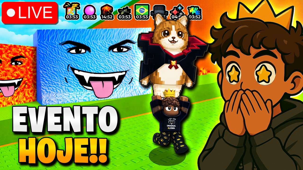 EVENTO FUJA do TSUNAMI para BRAINROTS HOJE! 🧡 WAVE WEDNESDAY! | ROBLOX 🔴 TEUX AO VIVO
